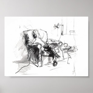Poster Moment de musique cosy – Croquis vintage de relaxa