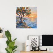 Poster Moment Orange - Scène de style impressionniste pas (Bureau à domicile)