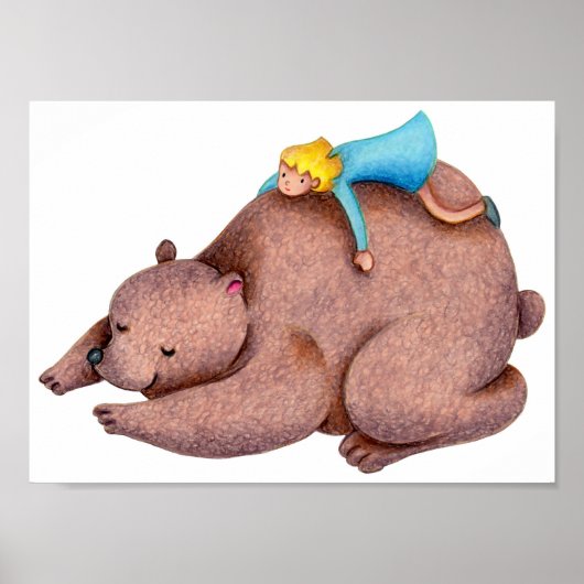 Poster Moment paisible avec un ours. (Devant)