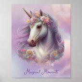 Poster Moments magiques Unicorn rose Pastel Parties scint (Devant)