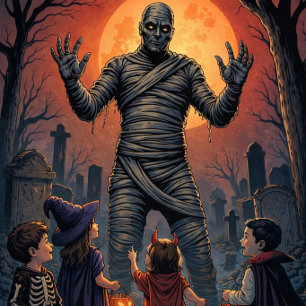 Poster Momie de la tournée des friandises au cimetière