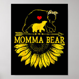 Poster Momma Bear Fête des mères de tournesol famille