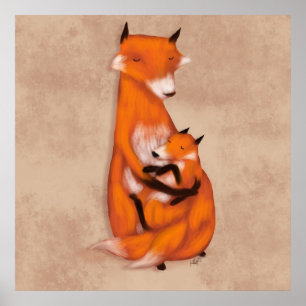 Poster Momma Fox et Baby
