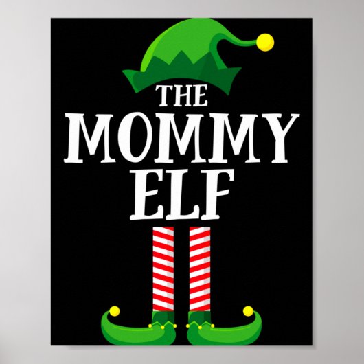 Poster Mommy Elf Matching Family Christmas Party  (Devant)