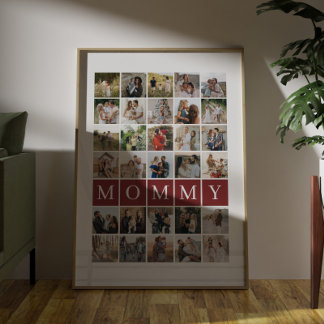 Poster Mommy Grid 30 Photo Collage Family Keepsake