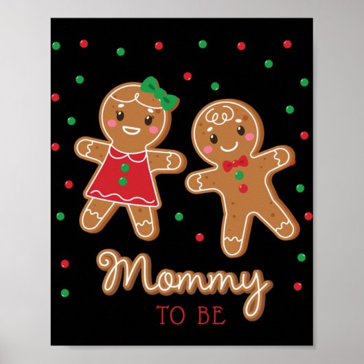 Poster Mommy To Be Gender Reveal Gingerbread T Shirt (Devant)