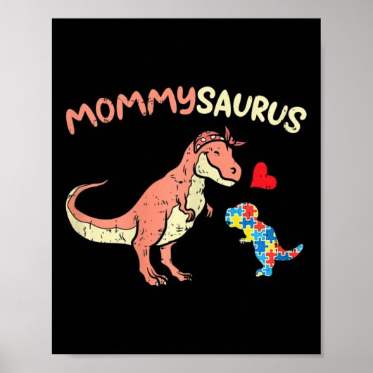 Poster Mommysaurus Puzzle Dinosaur Sensibilisation sur l' (Devant)