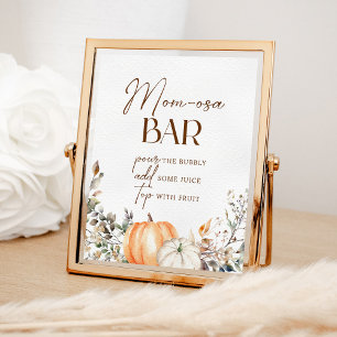 Poster Momosa Bar Citrouille Automne Baby shower d'automn