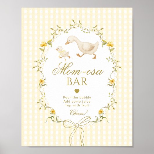 Poster Momosa bar Silly Goose gender neutral gingham (Devant)