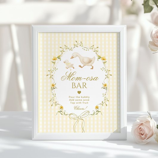 Poster Momosa bar Silly Goose gender neutral gingham