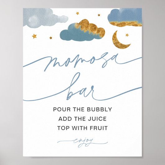 Poster Momosa Bar Twinkle Little Star Baby shower garçon (Devant)
