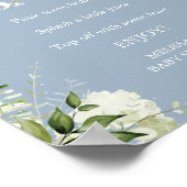 Poster Momosa Bar Verdure Baby shower bleu Dusty (Coin)