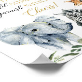 Poster Momosa bar versez le panneau de baby shower bulle  (Coin)