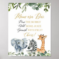 Momosa bar versez le panneau de baby shower bulle