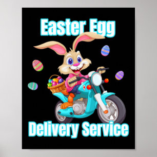 Poster Moms Dads Livraison d'Oeufs de Pâques Service Bunn