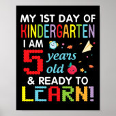 Poster Mon 1er jour de maternelle J'ai 5 ans et suis (Devant)