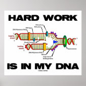 Poster Mon ADN (Réplication De L'ADN) Travaille Dur (Devant)