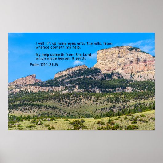 Poster Mon aide vient du Seigneur. Montagnes. Ascenseur (Devant)