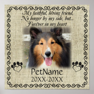 Poster Mon Ami Fidèle Pet Sympathie Custom Burlap