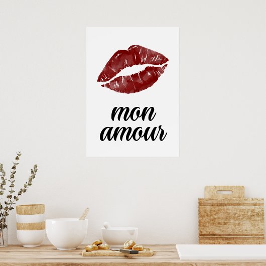 Poster Mon amour lèvres (Cuisine)