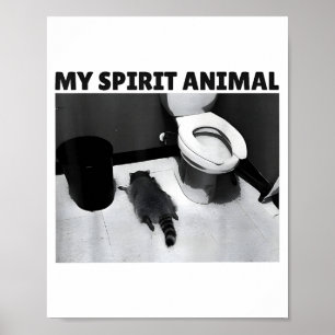 Poster Mon animal de srit drôle de raton laveur ivre Mème