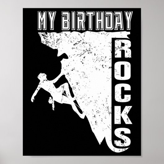 Poster Mon anniversaire déchire l'escalade rétro  (Devant)