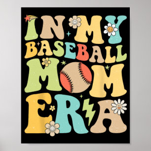 Poster Mon Baseball Maman Era Drôle Baseball Mama Mères D