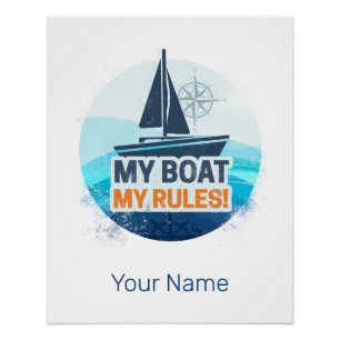 Poster Mon bateau Mes règles pour capitaine ou skipper Vi