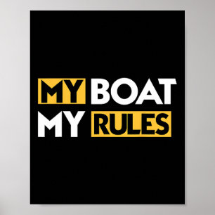 Poster Mon bateau mes règles voilier voile bateau capitai