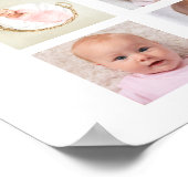 Poster Mon bébé de première année Nom 12 Photo Collage Po (Coin)