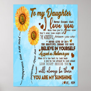 Poster Mon cadeau à ma fille, le meilleur cadeau pour enf