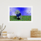 Poster Mon caniche et sa balle. (Cuisine)