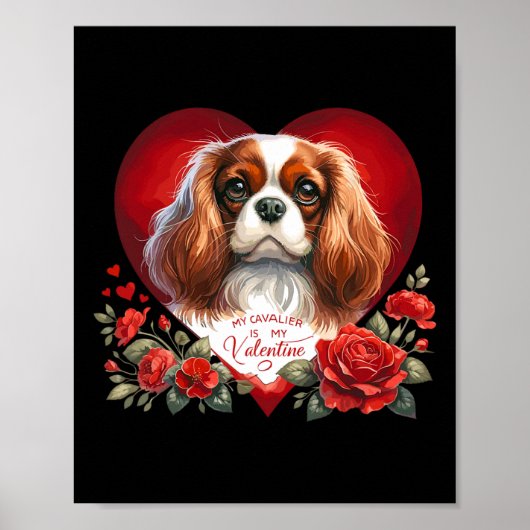 Poster Mon Cavalier est mon chien de la Saint-Valentin ma (Devant)