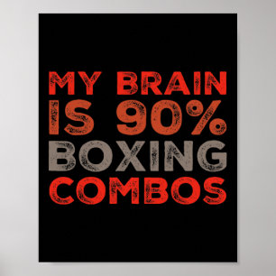 Poster Mon Cerveau Est 90% Boxer Combos Boxer Boxers Love