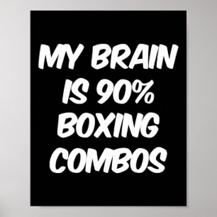 Poster Mon Cerveau Est 90% Boxer Combos Boxer Boxers Love