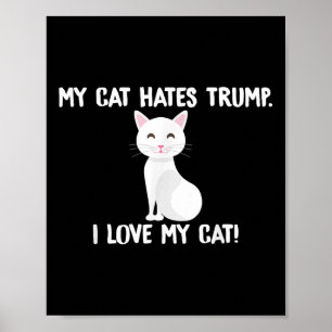 Poster Mon chat déteste Trump drôle Anti-Trump