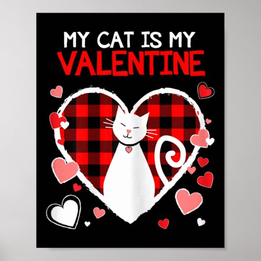 Poster Mon chat est mon Valentin Cadeaux drôles de la Sai (Devant)