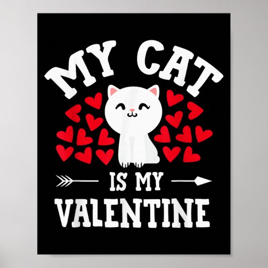 Poster Mon chat est mon Valentin Mignon chat de la Saint- (Devant)