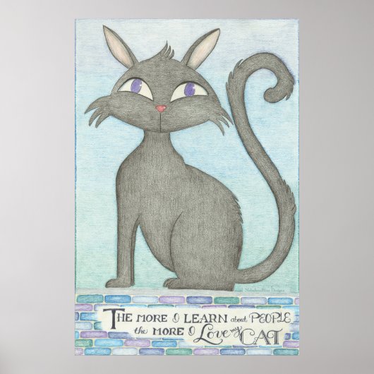 Poster Mon chat - Œuvre d'art inspirée d'une citation de (Devant)