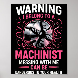 Poster Mon Chevalier en Épouse Petit Ami Machiniste Funny