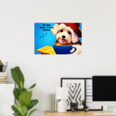 Poster MON CHIEN, BON CAFÉ, LIVRES. Modifiable (Bureau à domicile)