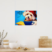 Poster MON CHIEN, BON CAFÉ, LIVRES. Modifiable (Cuisine)