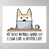 Poster Mon chien travaille dur (Devant)