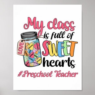 Poster Mon Cl Est Plein D'Amour Enseignant Préscolaire Va