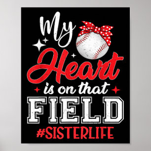 Poster Mon Coeur Est Sur Cette Soeur De Baseball De Terra