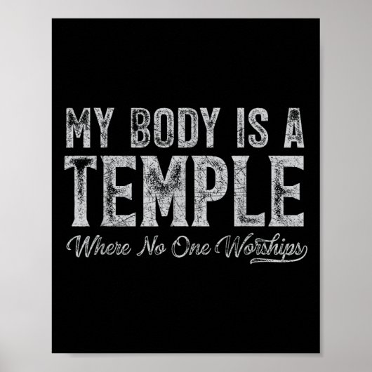 Poster Mon Corps Est Un Temple Drôle Citation Graphique (Devant)