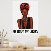 Poster Mon corps Mon choix Droits des femmes T-shirt Groc (Cuisine)