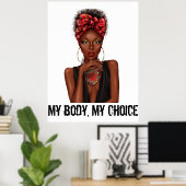 Poster Mon corps Mon choix Droits des femmes T-shirt Groc (Bureau à domicile)