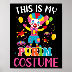 Poster Mon Costume Purim Mardi Gras Clown Funny Parades P
