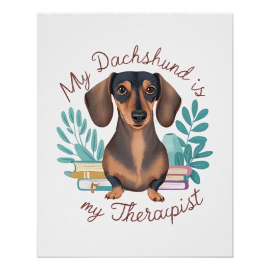 Poster Mon Dachshund Est Mon Thérapeute (Devant)
